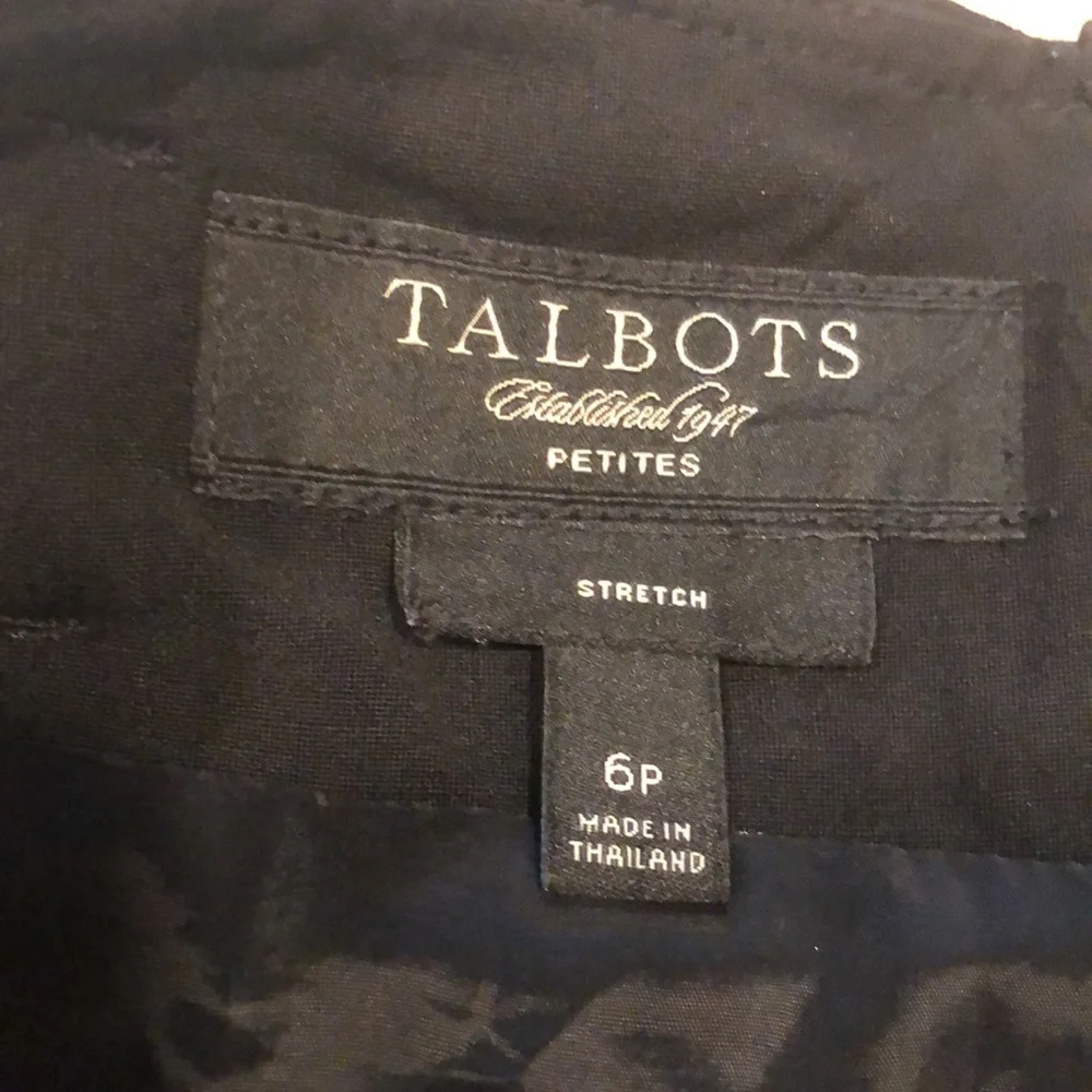 TALBOTS STRETCH PANEL PENCIL SKIRT BLACK SIZE 6P